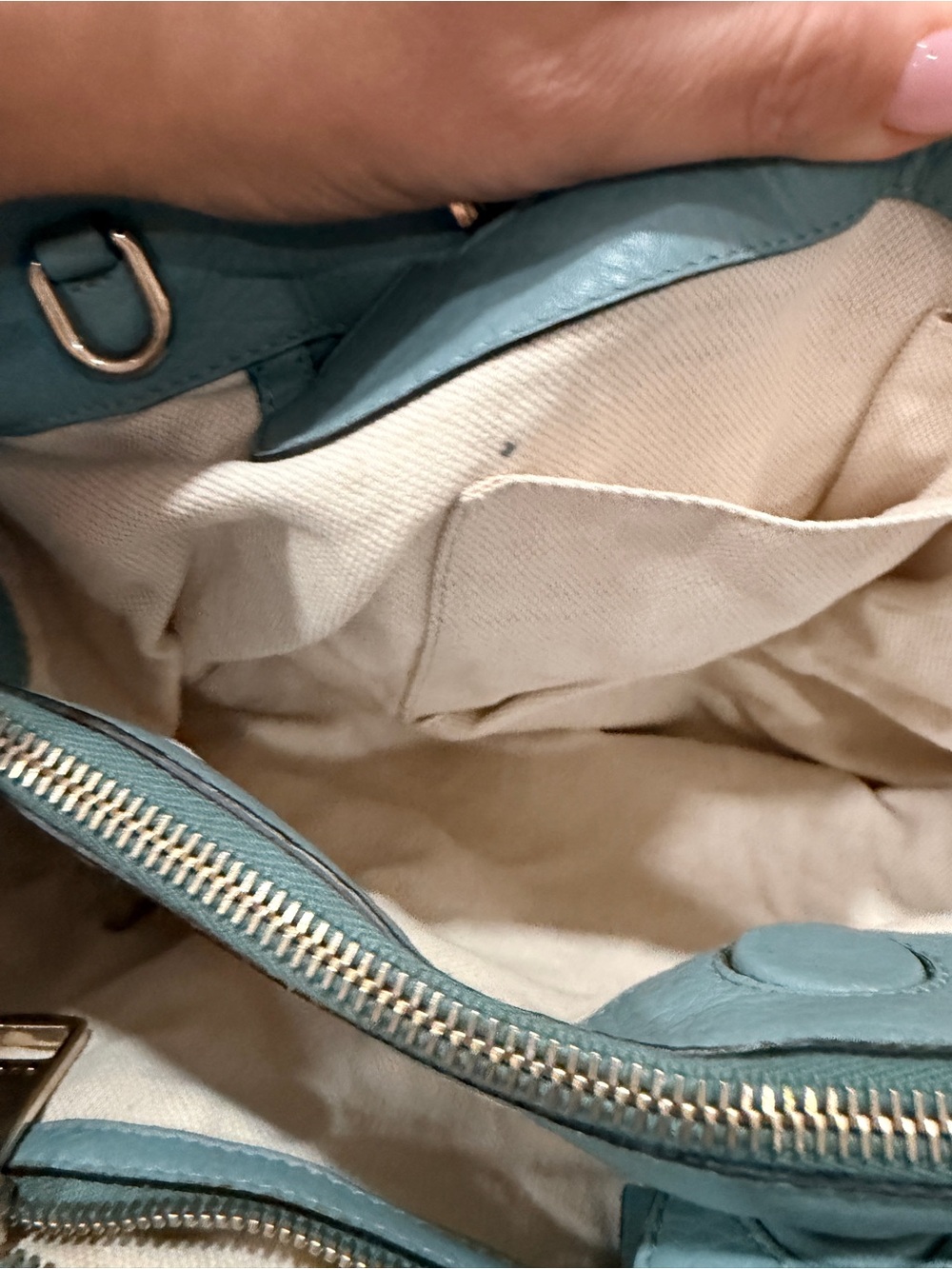 Gucci Light Blue Bamboo Handle Leather Tote + COA and Dust Bag - Picture 16 of 16